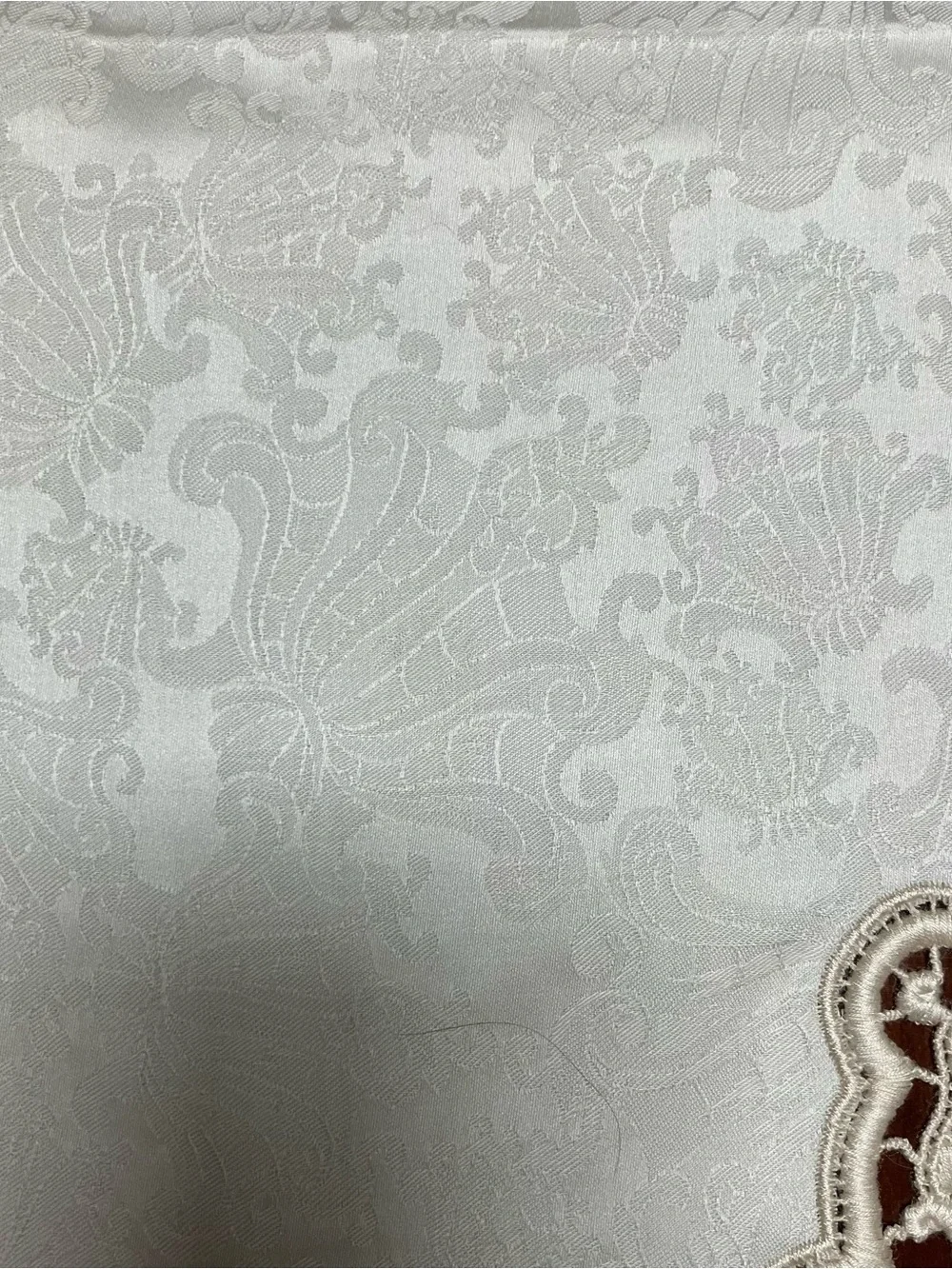 Jesurum Italian Cotton Cream Embroidered Napkins Damask (4) Lace 18in Square